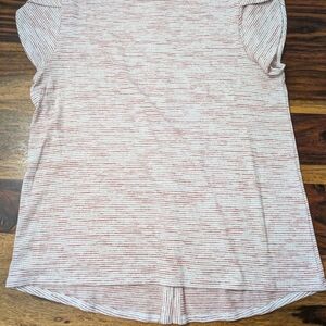 Market & Spruce Short Sleeve Striped Top in Pink and White